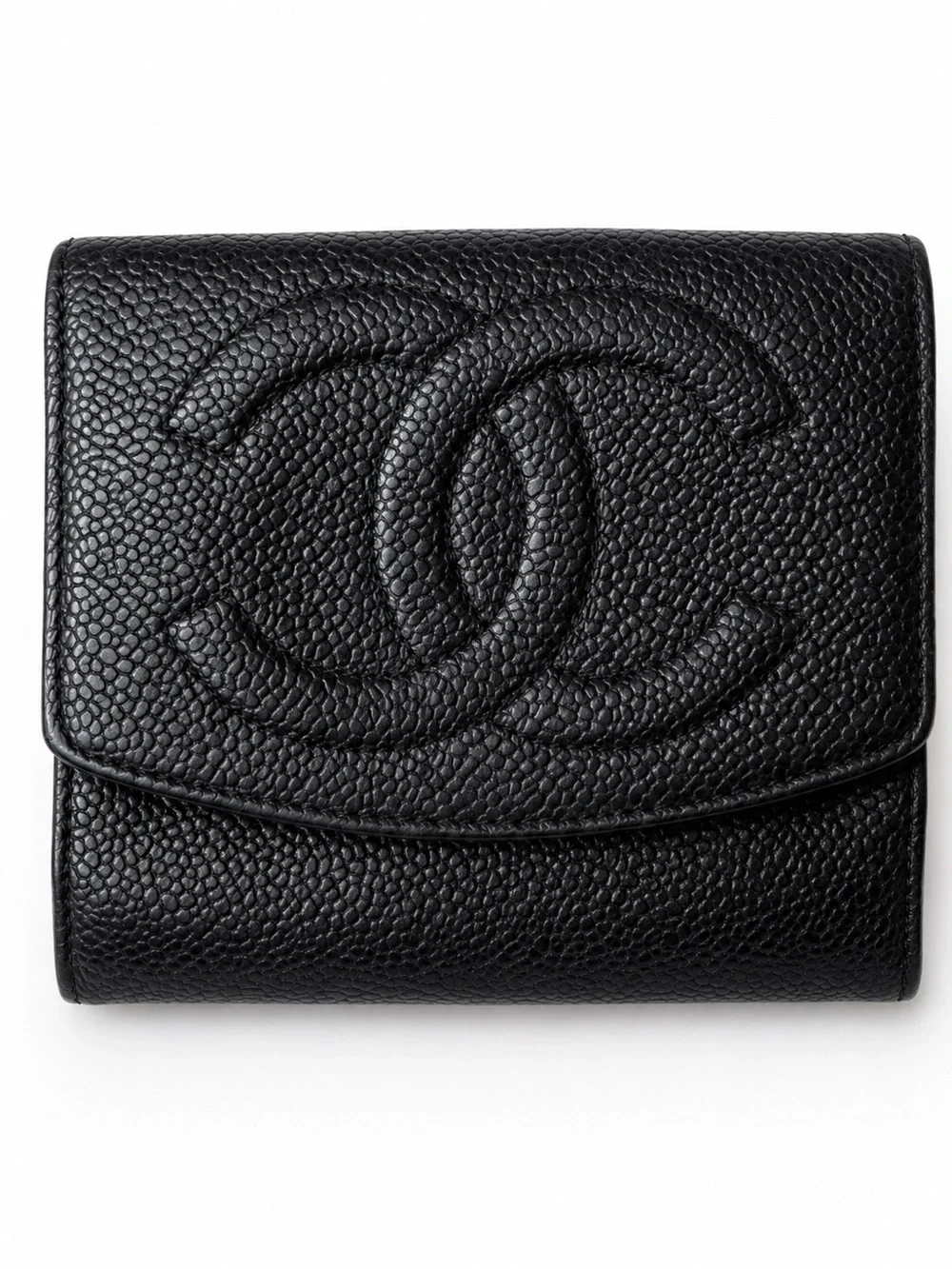 CHANEL Black Quilted CC Fold Wallet